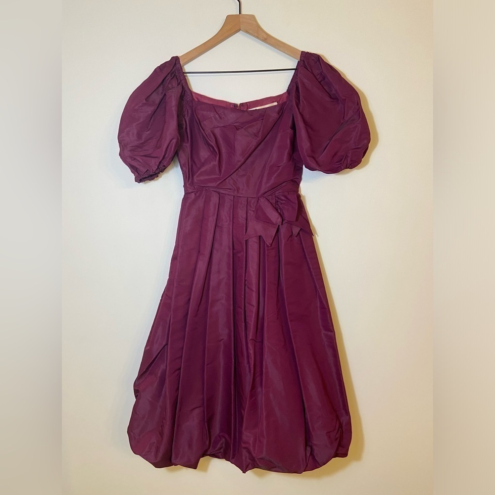 Mignon by Dorothy Farbo Formal Dress Size XS Vintage Bow Purple Pink Puff Sleeve